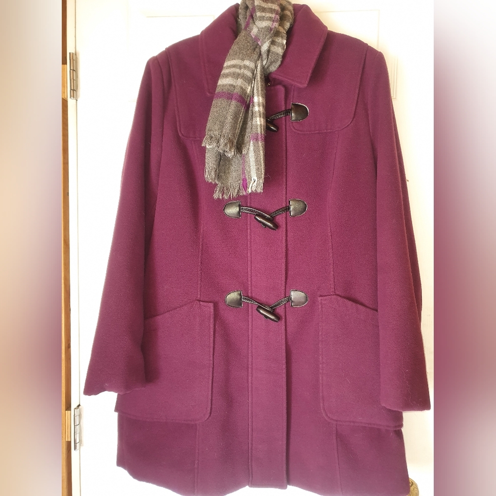 Beautiful Fall Toggle Coat Plum Aubergine Purple